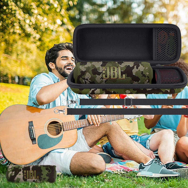 Aenllosi حافظة صلبة لمكبر الصوت بلوتوث JBL Flip 7/ Flip 6/ Flip 5 مع حزام كتف قابل للتعديل، تمويه (حافظة فقط) - Image 4